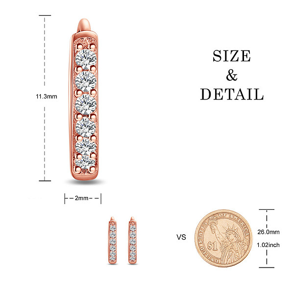 PandaHall SHEGRACE 925 Sterling Silver Huggie Hoop Earrings, Hypoallergenic Earrings, with Grade AAA Cubic Zirconia, Ring, Rose Gold..., Clear
PandaHall SHEGRACE 925 Sterling Silver Huggie Hoop Earrings, Hypoallergenic Earrings, with Grade AAA Cubic Zirconia, Ring, Rose Gold..., Clear