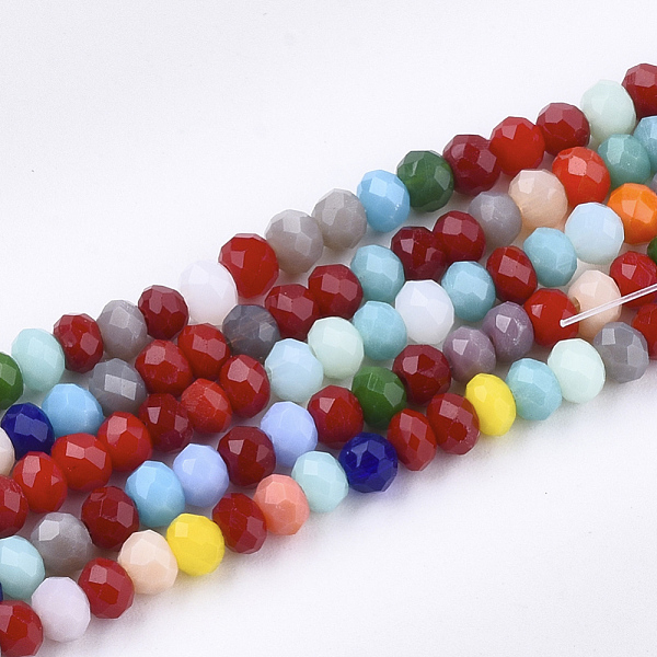 PandaHall Glass Beads Strands, Faceted, Rondelle, Mixed Color, 3x2mm, Hole: 1mm, about 195~198pcs/strand, 16.1 inch Glass Rondelle..., Multicolor
PandaHall Glass Beads Strands, Faceted, Rondelle, Mixed Color, 3x2mm, Hole: 1mm, about 195~198pcs/strand, 16.1 inch Glass Rondelle..., Multicolor