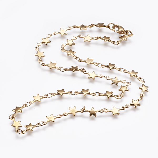 PandaHall 304 Stainless Steel Chain Necklaces, with Lobster Claw Clasps, Star, Golden, 17.7 inch(45cm) 304 Stainless Steel
PandaHall 304 Stainless Steel Chain Necklaces, with Lobster Claw Clasps, Star, Golden, 17.7 inch(45cm) 304 Stainless Steel