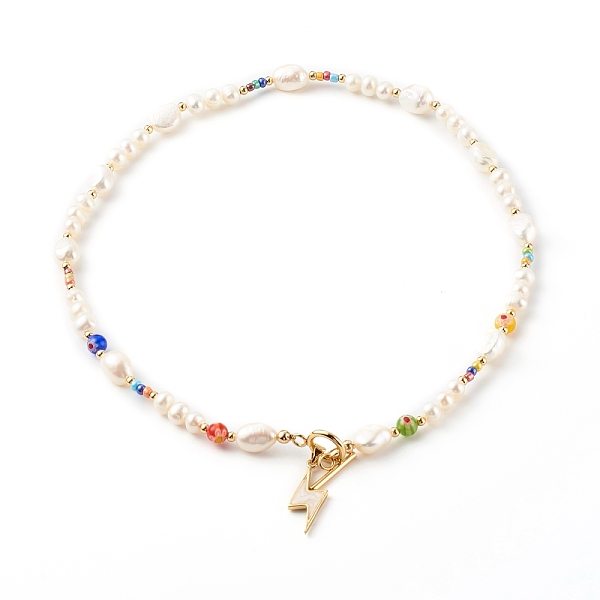 PandaHall Lightning Brass Enamel Pendants Necklaces, with Natural Pearls and Glass Beads, Brass Beads, 304 Stainless Steel Toggle Clasps...
PandaHall Lightning Brass Enamel Pendants Necklaces, with Natural Pearls and Glass Beads, Brass Beads, 304 Stainless Steel Toggle Clasps...