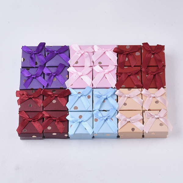 PandaHall Cardboard Ring Boxes, with Bowknot and Sponge Inside, Square, Mixed Color, 5.2x5.2x3.5cm Paper Square Multicolor
PandaHall Cardboard Ring Boxes, with Bowknot and Sponge Inside, Square, Mixed Color, 5.2x5.2x3.5cm Paper Square Multicolor