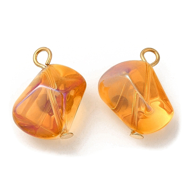 PandaHall Glass Pendants, with Golden Brass Loops, Polygon Charms, Dark Orange, 19~20x16.5x11.5~12mm, Hole: 2~2.2mm Brass+Glass Polygon
PandaHall Glass Pendants, with Golden Brass Loops, Polygon Charms, Dark Orange, 19~20x16.5x11.5~12mm, Hole: 2~2.2mm Brass+Glass Polygon