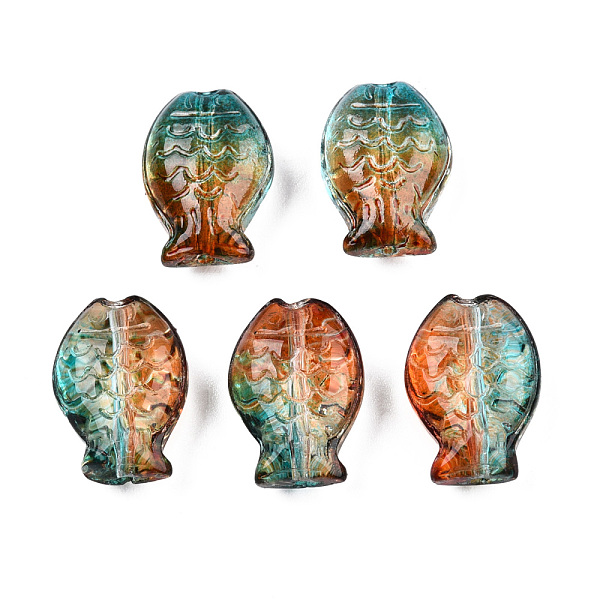 PandaHall Transparent Spray Painted Glass Beads, Two Tone, Fish, Turquoise, 14x10x5.5mm, Hole: 1mm Glass Fish Green
PandaHall Transparent Spray Painted Glass Beads, Two Tone, Fish, Turquoise, 14x10x5.5mm, Hole: 1mm Glass Fish Green