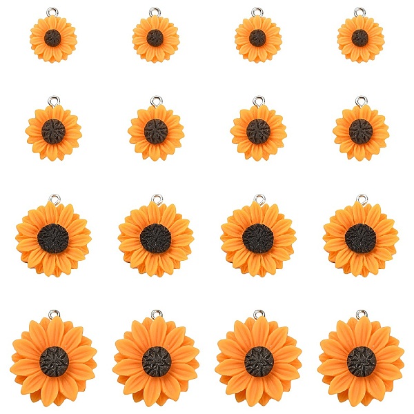 PandaHall 20Pcs 4 Styles Opaque Resin Pendants, with Platinum Tone Iron Loops, Sunflower Charm, Dark Orange, 19.5x16x5mm, Hole: 2mm...
PandaHall 20Pcs 4 Styles Opaque Resin Pendants, with Platinum Tone Iron Loops, Sunflower Charm, Dark Orange, 19.5x16x5mm, Hole: 2mm...