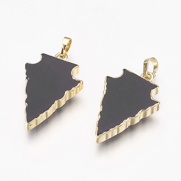 PandaHall Natura Black Agate Pendants, with Brass Findings, Dyed & Heated, Arrow, Golden, 35~38x16~21x4~6mm, Hole: 4x6mm Black Agate Arrow
PandaHall Natura Black Agate Pendants, with Brass Findings, Dyed & Heated, Arrow, Golden, 35~38x16~21x4~6mm, Hole: 4x6mm Black Agate Arrow