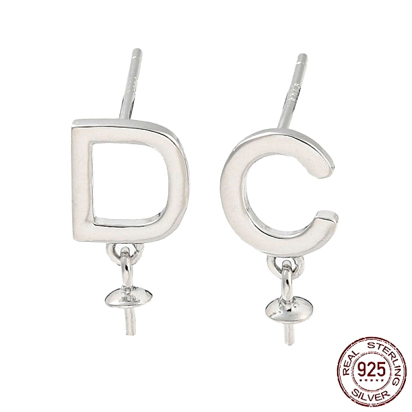 PandaHall Rhodium Plated 925 Sterling Silver Stud Earring Findings, Initial Letter D & C Asymmetrical Earrings Findings for Half Drilled...
PandaHall Rhodium Plated 925 Sterling Silver Stud Earring Findings, Initial Letter D & C Asymmetrical Earrings Findings for Half Drilled...