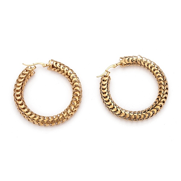 PandaHall 304 Stainless Steel Mesh Hoop Earrings, Hypoallergenic Earrings, Hollow Ring, Golden, 53x8mm, Pin: 0.8x1mm 304 Stainless Steel...
PandaHall 304 Stainless Steel Mesh Hoop Earrings, Hypoallergenic Earrings, Hollow Ring, Golden, 53x8mm, Pin: 0.8x1mm 304 Stainless Steel...