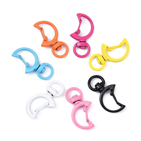 PandaHall Spray Painted Alloy Swivel Snap Hooks Clasps, Cadmium Free & Nickel Free & Lead Free, Moon, Mixed Color, 34x19x6mm, Hole: 5x9mm..., Multicolor
PandaHall Spray Painted Alloy Swivel Snap Hooks Clasps, Cadmium Free & Nickel Free & Lead Free, Moon, Mixed Color, 34x19x6mm, Hole: 5x9mm..., Multicolor