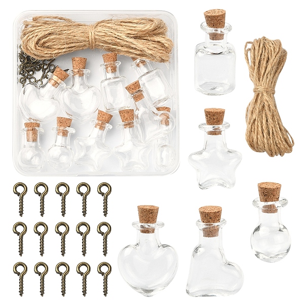PandaHall DIY Wishing Bottle Pendant Decoration Making Kit, Including Star & Heart & Cube & Round Glass Bottle, Iron Peg Bails Pendants..., Clear
PandaHall DIY Wishing Bottle Pendant Decoration Making Kit, Including Star & Heart & Cube & Round Glass Bottle, Iron Peg Bails Pendants..., Clear