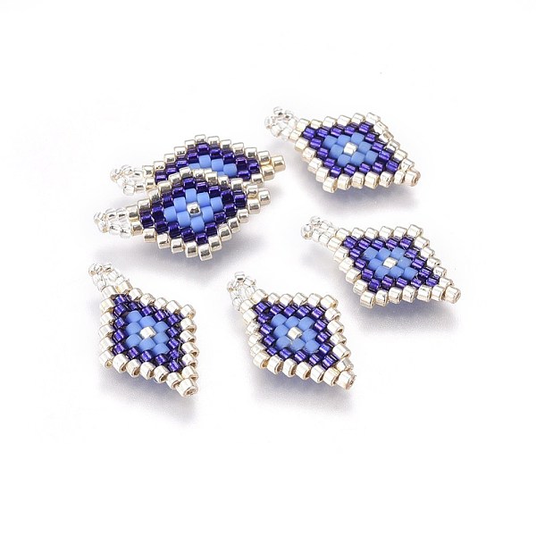 PandaHall MIYUKI & TOHO Handmade Japanese Seed Beads Pendants, Loom Pattern, Rhombus, Dark Blue, 19~20x11.5~12x1.7mm, Hole: 1.8mm Glass...
PandaHall MIYUKI & TOHO Handmade Japanese Seed Beads Pendants, Loom Pattern, Rhombus, Dark Blue, 19~20x11.5~12x1.7mm, Hole: 1.8mm Glass...
