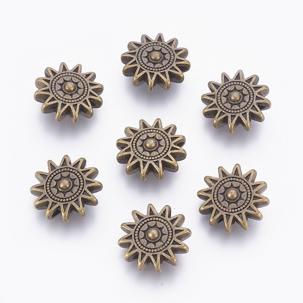 PandaHall Tibetan Style Alloy Sun Beads, Cadmium Free & Nickel Free & Lead Free, Antique Bronze, 17x6mm, Hole: 2mm Alloy Sun
PandaHall Tibetan Style Alloy Sun Beads, Cadmium Free & Nickel Free & Lead Free, Antique Bronze, 17x6mm, Hole: 2mm Alloy Sun