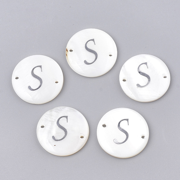 PandaHall Freshwater Shell Links connectors, with Brass Findings, Flat Round, Platinum, Letter.S, 20~21x3mm, Hole: 1.2mm Shell Letter S..., White
PandaHall Freshwater Shell Links connectors, with Brass Findings, Flat Round, Platinum, Letter.S, 20~21x3mm, Hole: 1.2mm Shell Letter S..., White