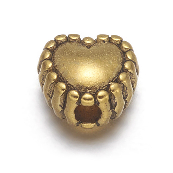 PandaHall Tibetan Style Alloy Beads, Cadmium Free & Lead Free, Heart, Antique Golden, 5x6x4mm, Hole: 1.5mm Alloy Heart
PandaHall Tibetan Style Alloy Beads, Cadmium Free & Lead Free, Heart, Antique Golden, 5x6x4mm, Hole: 1.5mm Alloy Heart