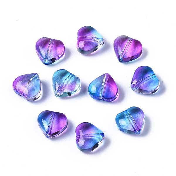 PandaHall Two Tone Transparent Spray Painted Glass Beads, Heart, Blue, 7.5x8x4.5mm, Hole: 0.9mm Glass Heart Blue
PandaHall Two Tone Transparent Spray Painted Glass Beads, Heart, Blue, 7.5x8x4.5mm, Hole: 0.9mm Glass Heart Blue