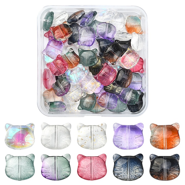 PandaHall 50Pcs 10 Colors Glass Beads, for Jewelry Making, Cat, Mixed Color, 12.5x14x6.5mm, Hole: 1mm, 5pcs/color Glass Cat Shape Multicolor
PandaHall 50Pcs 10 Colors Glass Beads, for Jewelry Making, Cat, Mixed Color, 12.5x14x6.5mm, Hole: 1mm, 5pcs/color Glass Cat Shape Multicolor