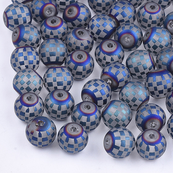 PandaHall Electroplate Glass Beads, Plaid Beads, Frosted, Round with Tartan Pattern, Blue, 8~8.5mm, Hole: 1.5mm Glass Tartan Blue
PandaHall Electroplate Glass Beads, Plaid Beads, Frosted, Round with Tartan Pattern, Blue, 8~8.5mm, Hole: 1.5mm Glass Tartan Blue