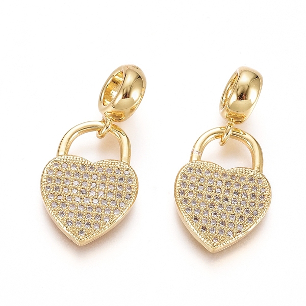 PandaHall Brass Micro Pave Clear Cubic Zirconia European Dangle Charms, Large Hole Pendants, Heart Lock, Golden, 27mm, Hole: 5mm, Heart...
PandaHall Brass Micro Pave Clear Cubic Zirconia European Dangle Charms, Large Hole Pendants, Heart Lock, Golden, 27mm, Hole: 5mm, Heart...