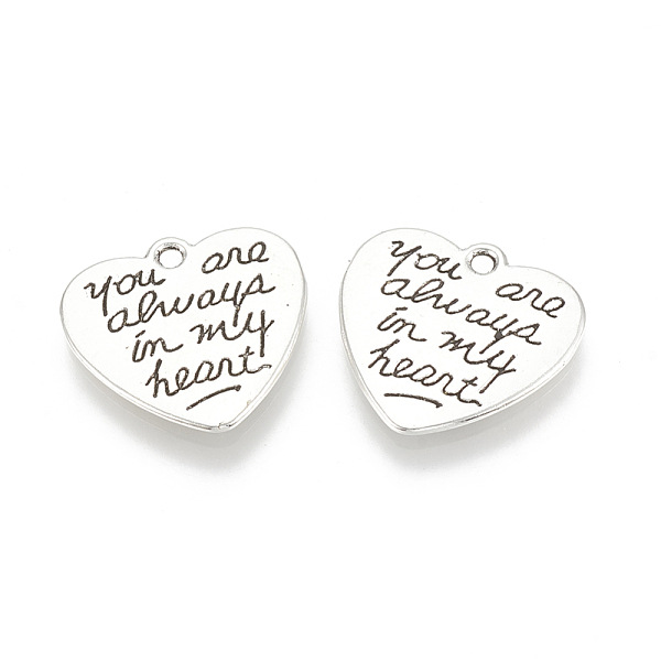 PandaHall Tibetan Style Alloy Pendants, Heart with Word, Cadmium Free & Lead Free,, Antique Silver, 20x21x2mm, Hole: 1.8mm, about...
PandaHall Tibetan Style Alloy Pendants, Heart with Word, Cadmium Free & Lead Free,, Antique Silver, 20x21x2mm, Hole: 1.8mm, about...