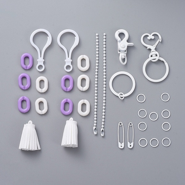 PandaHall DIY Keychain Making Kits, with Brass Split Keychain Rings & Swivel Clasps, Iron Heart Key Clasps & Ball Chains & Pins, Tassel..., White
PandaHall DIY Keychain Making Kits, with Brass Split Keychain Rings & Swivel Clasps, Iron Heart Key Clasps & Ball Chains & Pins, Tassel..., White