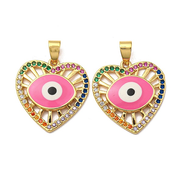 PandaHall Real 18K Gold Plated Brass Pendants, with Cubic Zirconia and Enamel, Heart with Evil Eye Charms, Deep Pink, 24x25x3mm, Hole...
PandaHall Real 18K Gold Plated Brass Pendants, with Cubic Zirconia and Enamel, Heart with Evil Eye Charms, Deep Pink, 24x25x3mm, Hole...