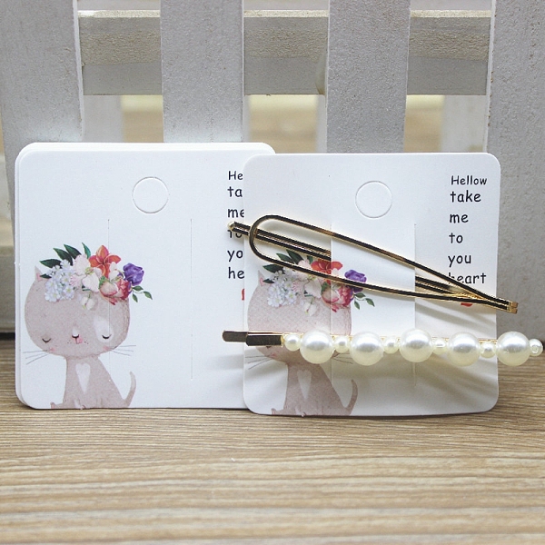 PandaHall Square Paper Hair Clip Display Cards, Hair Bow Holder Cards, Hair Accessories Supplies Headdress Card, White, Cat Pattern...
PandaHall Square Paper Hair Clip Display Cards, Hair Bow Holder Cards, Hair Accessories Supplies Headdress Card, White, Cat Pattern...