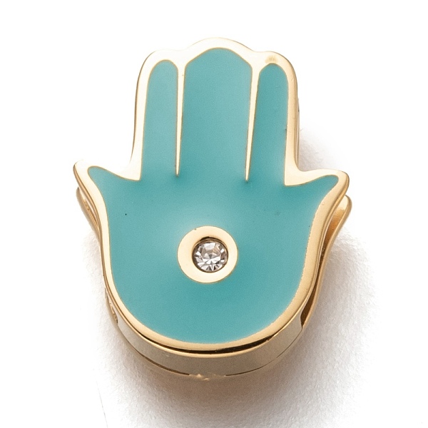PandaHall 304 Stainless Steel Slide Charms, Enamel Style, with Crystal Rhinestone, Hamsa Hand/Hand of Fatima/Hand of Miriam, Dark Turquoise..., Clear
PandaHall 304 Stainless Steel Slide Charms, Enamel Style, with Crystal Rhinestone, Hamsa Hand/Hand of Fatima/Hand of Miriam, Dark Turquoise..., Clear