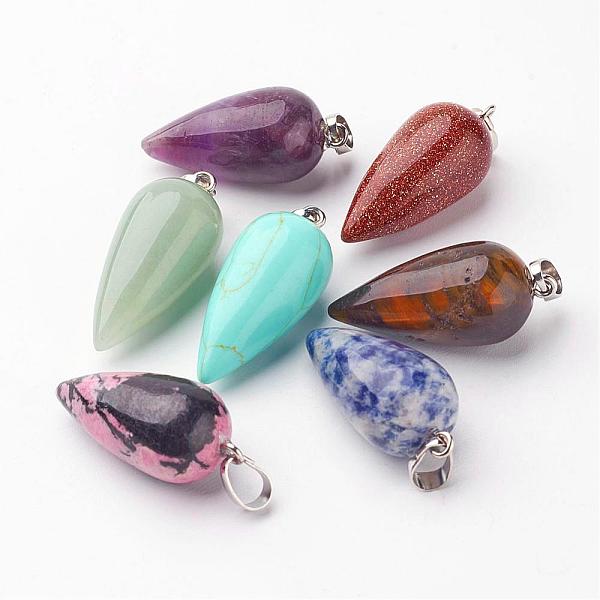 PandaHall Natural & Synthetic Mixed Stone Pendants, with Brass Pendant Bails, teardrop, Platinum, 33~35x14~15mm, Hole: 4x7mm Mixed Stone...
PandaHall Natural & Synthetic Mixed Stone Pendants, with Brass Pendant Bails, teardrop, Platinum, 33~35x14~15mm, Hole: 4x7mm Mixed Stone...