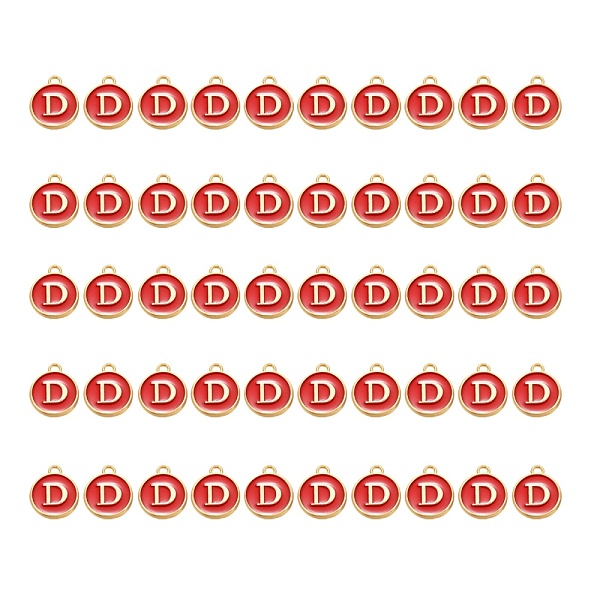 PandaHall Golden Plated Alloy Charms, with Enamel, Enamelled Sequins, Flat Round, Red, Letter.D, 14x12x2mm, Hole: 1.5mm, 50pcs/Box...
PandaHall Golden Plated Alloy Charms, with Enamel, Enamelled Sequins, Flat Round, Red, Letter.D, 14x12x2mm, Hole: 1.5mm, 50pcs/Box...