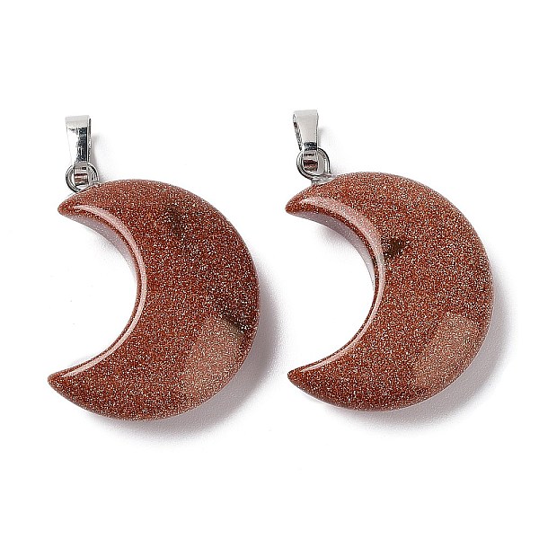 PandaHall Synthetic Goldstone Pendants, with Platinum Brass Loops, Moon, 29x18~21x7~10mm, Hole: 6x3mm Goldstone Moon
PandaHall Synthetic Goldstone Pendants, with Platinum Brass Loops, Moon, 29x18~21x7~10mm, Hole: 6x3mm Goldstone Moon
