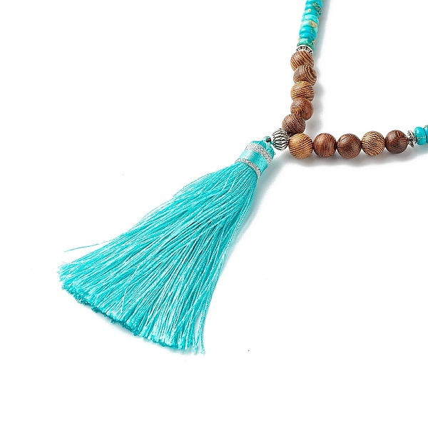 PandaHall Tassel Nylon Big Pendant Necklace for Girl Women, Round Natural Imperial Jasper & Wenge Wood Beads Necklace, 26.77 inch(68cm)...
PandaHall Tassel Nylon Big Pendant Necklace for Girl Women, Round Natural Imperial Jasper & Wenge Wood Beads Necklace, 26.77 inch(68cm)...