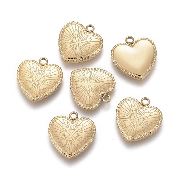 PandaHall Valentine's Day Ion Plating(IP) 304 Stainless Steel Pendants, Heart with Arrow, Golden, 15.7x15x2.5mm, Hole: 1.6mm 304 Stainless...
PandaHall Valentine's Day Ion Plating(IP) 304 Stainless Steel Pendants, Heart with Arrow, Golden, 15.7x15x2.5mm, Hole: 1.6mm 304 Stainless...