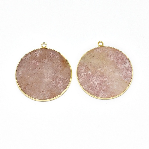 PandaHall Natural Strawberry Quartz Pendants, with Brass Findings, Flat Round, Golden, 32~34x28.5~31x2mm, Hole: 1.6mm Strawberry Quartz Flat...
PandaHall Natural Strawberry Quartz Pendants, with Brass Findings, Flat Round, Golden, 32~34x28.5~31x2mm, Hole: 1.6mm Strawberry Quartz Flat...