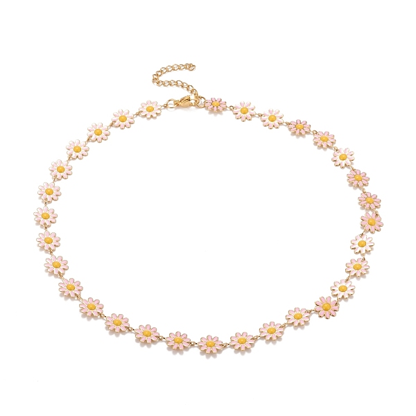 PandaHall Enamel Daisy Link Chain Necklace, Vacuum Plating 304 Stainless Steel Jewelry for Women, Golden, Pink, 16.3 inch(41.5cm) 304...
PandaHall Enamel Daisy Link Chain Necklace, Vacuum Plating 304 Stainless Steel Jewelry for Women, Golden, Pink, 16.3 inch(41.5cm) 304...