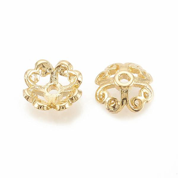 PandaHall Brass Bead Caps, Flower, 4-Petal, Hollow, Nickel Free, Real 18K Gold Plated, 7.5x7.5x2.5mm, Hole: 1mm Brass
PandaHall Brass Bead Caps, Flower, 4-Petal, Hollow, Nickel Free, Real 18K Gold Plated, 7.5x7.5x2.5mm, Hole: 1mm Brass
