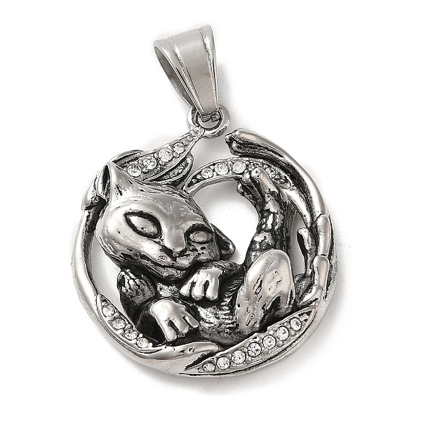 PandaHall 316L Stainless Steel Tibetan Style Rhinestone Pendants, Cat Shape, 35x31x8.5mm, Hole: 9x7mm Stainless Steel+Rhinestone Cat Shape..., Clear
PandaHall 316L Stainless Steel Tibetan Style Rhinestone Pendants, Cat Shape, 35x31x8.5mm, Hole: 9x7mm Stainless Steel+Rhinestone Cat Shape..., Clear