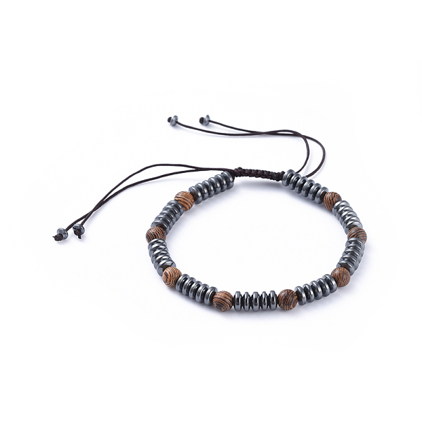 PandaHall Nylon Thread Braided Beads Bracelets, with Non-Magnetic Synthetic Hematite Beads and Wood Beads, 2-1/4 inch(5.7cm) Non-magnetic...
PandaHall Nylon Thread Braided Beads Bracelets, with Non-Magnetic Synthetic Hematite Beads and Wood Beads, 2-1/4 inch(5.7cm) Non-magnetic...