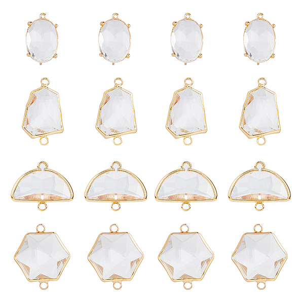 PandaHall HOBBIESAY 16Pcs 4 Styles Glass Connector Charms, with Light Gold Plated Brass Edge, Faceted, Hexagon & Fan & Oval, Clear...
PandaHall HOBBIESAY 16Pcs 4 Styles Glass Connector Charms, with Light Gold Plated Brass Edge, Faceted, Hexagon & Fan & Oval, Clear...