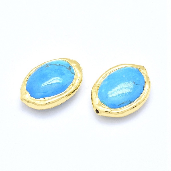 PandaHall Natural Howlite Dyed & Heated Beads, with Electroplated Polymer Clay, Oval, 20~22x14~17x5~7mm, Hole: 0.8~1mm Howlite Oval
PandaHall Natural Howlite Dyed & Heated Beads, with Electroplated Polymer Clay, Oval, 20~22x14~17x5~7mm, Hole: 0.8~1mm Howlite Oval