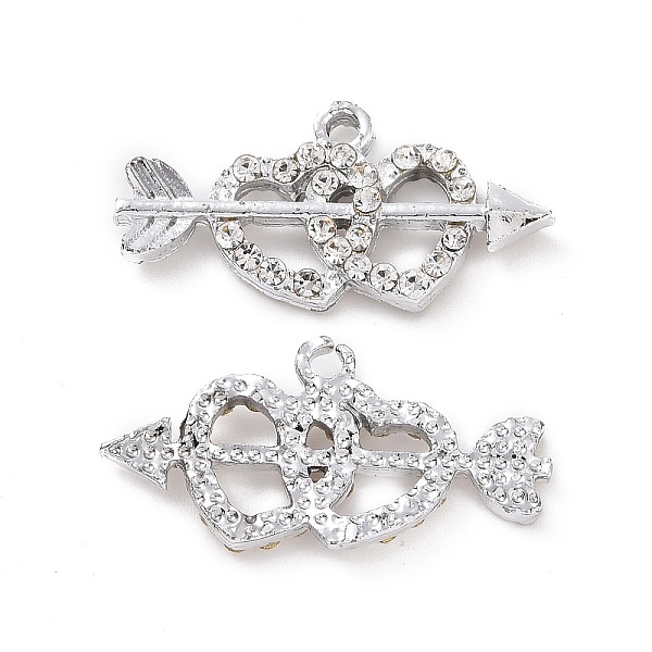 PandaHall Alloy Crystal Rhinestone Pendants, Double Heart & Arrow Charms, Platinum, 15x30x4mm, Hole: 2mm Alloy+Rhinestone Heart Clear
PandaHall Alloy Crystal Rhinestone Pendants, Double Heart & Arrow Charms, Platinum, 15x30x4mm, Hole: 2mm Alloy+Rhinestone Heart Clear
