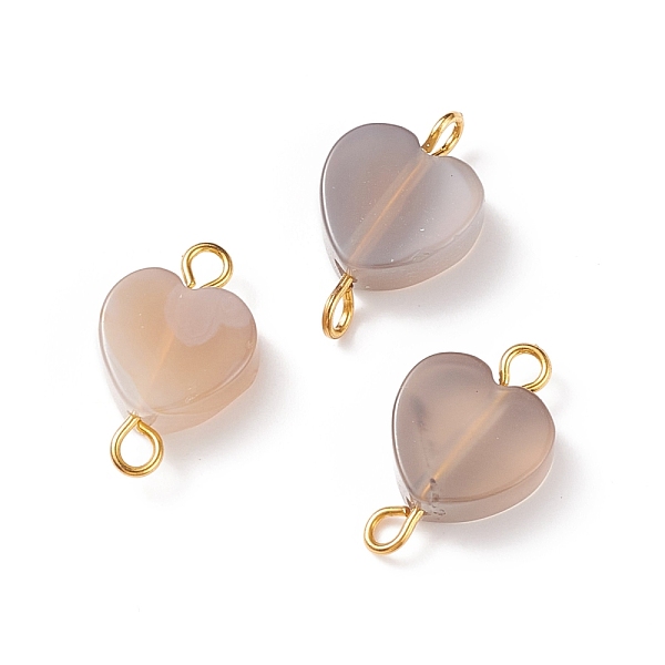 PandaHall Natural Grey Agate Connector Charms, with Golden Tone Iron Double Loops, Heart, 16.5~17x10.5x5mm, Hole: 1.8mm Grey Agate Heart
PandaHall Natural Grey Agate Connector Charms, with Golden Tone Iron Double Loops, Heart, 16.5~17x10.5x5mm, Hole: 1.8mm Grey Agate Heart