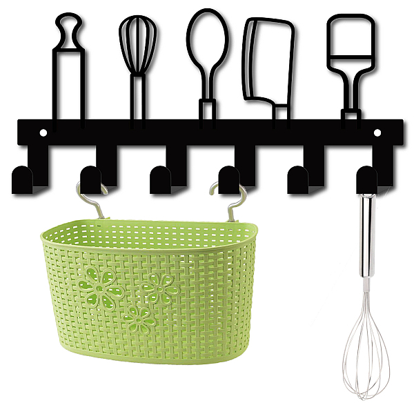 PandaHall Iron Wall Mounted Hook Hangers, Decorative Organizer Rack with 6 Hooks, for Bag Clothes Key Scarf Hanging Holder, Tableware...
PandaHall Iron Wall Mounted Hook Hangers, Decorative Organizer Rack with 6 Hooks, for Bag Clothes Key Scarf Hanging Holder, Tableware...