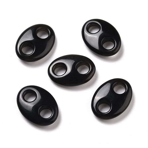 PandaHall Natural Obsidian Connector Charms, Pig Nose, 25x18x6.5mm, Hole: 6mm Obsidian Oval
PandaHall Natural Obsidian Connector Charms, Pig Nose, 25x18x6.5mm, Hole: 6mm Obsidian Oval