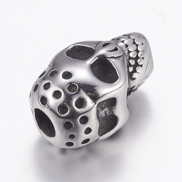 PandaHall 304 Stainless Steel European Beads, Large Hole Beads, Skull, Antique Silver, 17x10x11mm, Hole: 4mm 304 Stainless Steel Skull
PandaHall 304 Stainless Steel European Beads, Large Hole Beads, Skull, Antique Silver, 17x10x11mm, Hole: 4mm 304 Stainless Steel Skull