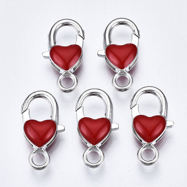 PandaHall Alloy Enamel Lobster Claw Clasps, Cadmium Free & Lead Free, Platinum, Heart, FireBrick, 27x14x7mm, Hole: 4mm Alloy+Enamel Heart..., Red
PandaHall Alloy Enamel Lobster Claw Clasps, Cadmium Free & Lead Free, Platinum, Heart, FireBrick, 27x14x7mm, Hole: 4mm Alloy+Enamel Heart..., Red