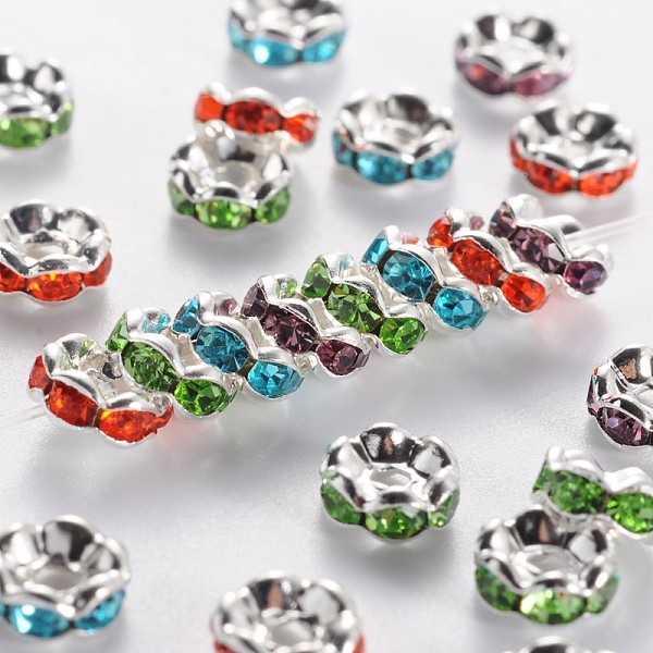 PandaHall Brass Rhinestone Spacer Beads, Grade A, Mixed Color, Silver Color Plated, Nickel Free, Size: about 6mm in diameter, 3mm thick..., Multicolor
PandaHall Brass Rhinestone Spacer Beads, Grade A, Mixed Color, Silver Color Plated, Nickel Free, Size: about 6mm in diameter, 3mm thick..., Multicolor