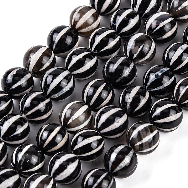 PandaHall Tibetan Style dZi Beads Strands, Etched Line Natural Agate Beads, Dyed & Heated, Round with Striped Pattern, Coconut Brown...
PandaHall Tibetan Style dZi Beads Strands, Etched Line Natural Agate Beads, Dyed & Heated, Round with Striped Pattern, Coconut Brown...