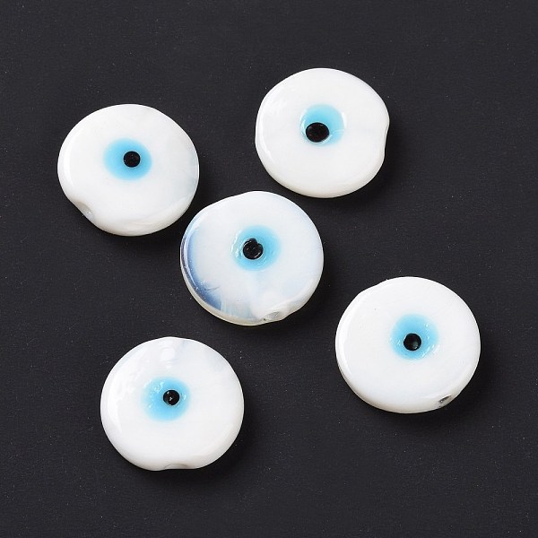 PandaHall Handmade Evil Eye Lampwork Beads, Flat Round, White, 17~17.5x4mm, Hole: 1.2mm Lampwork Flat Round White
PandaHall Handmade Evil Eye Lampwork Beads, Flat Round, White, 17~17.5x4mm, Hole: 1.2mm Lampwork Flat Round White