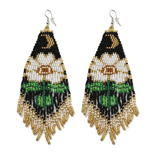PandaHall Boho Seed Bead Flower Tassel Earrings, Iron Dangle Earring for Women, WhiteSmoke, 130x42mm Seed Beads Flower White
PandaHall Boho Seed Bead Flower Tassel Earrings, Iron Dangle Earring for Women, WhiteSmoke, 130x42mm Seed Beads Flower White