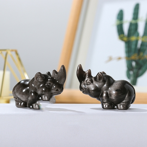 PandaHall Natural Golden & Silver Sheen Obsidian Rhinoceros Display Decorations, Energy Stone Ornaments, 50x20x30mm Golden Sheen Obsidian...
PandaHall Natural Golden & Silver Sheen Obsidian Rhinoceros Display Decorations, Energy Stone Ornaments, 50x20x30mm Golden Sheen Obsidian...