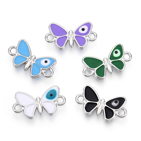 PandaHall Alloy Enamel Connector Charms, Cadmium Free & Lead Free, Butterfly with Evil Eye Links, Platinum, Mixed Color, 10x17.5x2mm, Hole..., Multicolor
PandaHall Alloy Enamel Connector Charms, Cadmium Free & Lead Free, Butterfly with Evil Eye Links, Platinum, Mixed Color, 10x17.5x2mm, Hole..., Multicolor